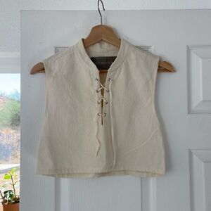 Reformation laced collared crop tank